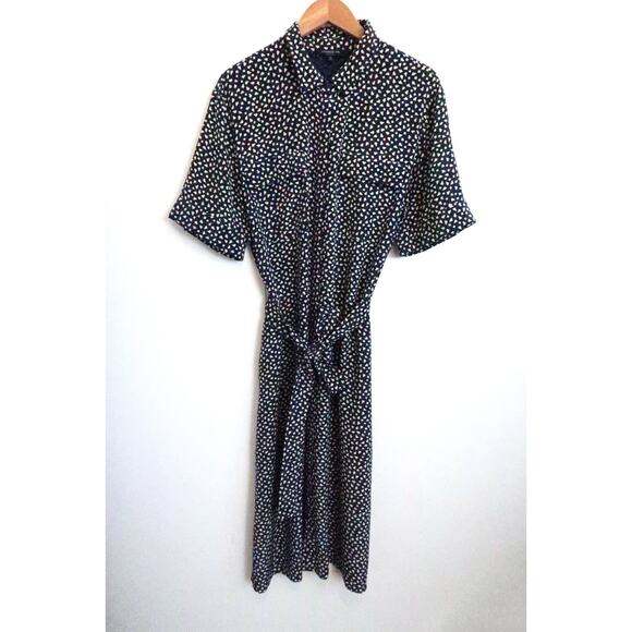 LAFAYETTE 148 Doha Silk Short-Sleeve Midi Belted Shirt Dress Nordstrom XL $748 - Picture 4 of 16